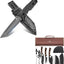 Set Cuchillos Carnicero con Espiga Supervivencia Negro