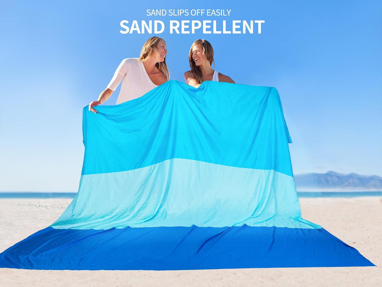 Manta playa impermeable poliéster 4 estacas viajes