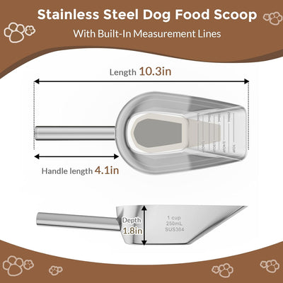 Cuchara para mascotas acero inox 304 1 taza