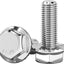 Tornillos hex con brida acero inox 18-8 6 pzas