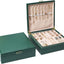Caja joyas 2 capas con asa ganchos colgantes