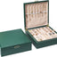 Caja joyas 2 capas con asa ganchos colgantes
