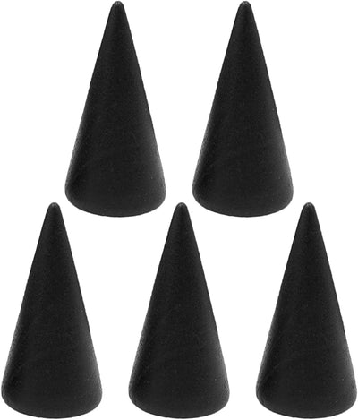 Soporte anillos madera cono 5uds para exhibición