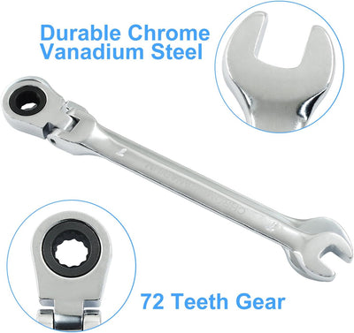 Llave trinquete 0.276" 72 dientes acero cromo vanadio