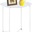 Mesa auxiliar redonda plegable metal blanca cian