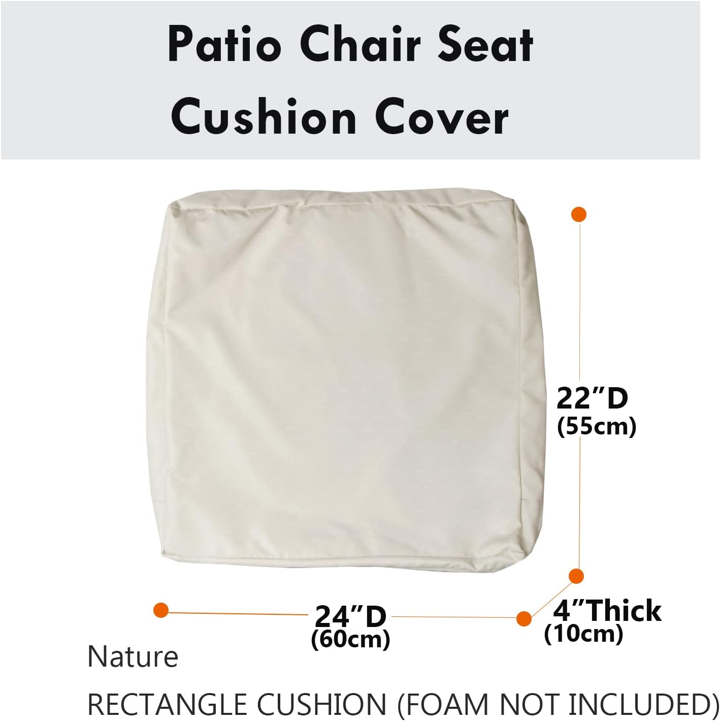 Fundas cojín patio impermeables lavables caqui 24"
