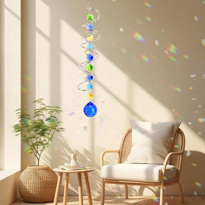 Atrapasoles cristal bola prisma azul para ventanas hogar jardín