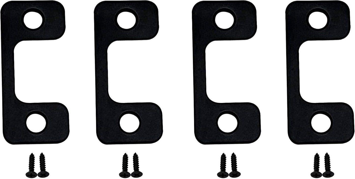 Placa bloqueo cerrojo latón negro mate set 4