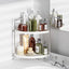 Organiz. baño 2 niveles estante esquinero plateado