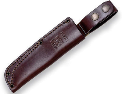 Cuchillo caza deportivo 115 hoja 3.94pulg funda cuero marrón