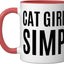 Taza Cerámica Anime Cat Girl Simp Kawaii Roja/Blanca