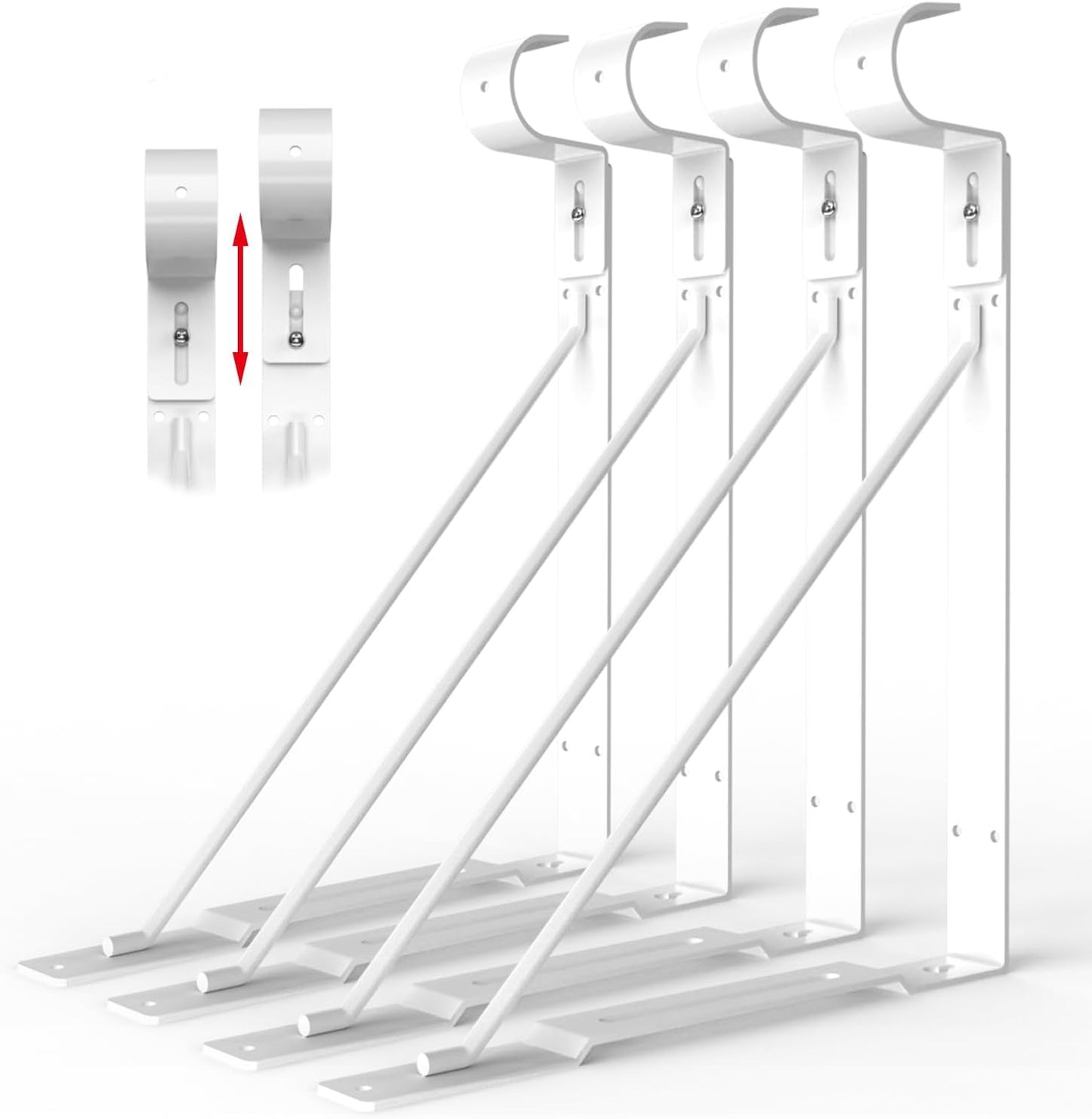 Soportes ajustables para estante y barra armario 4 pack