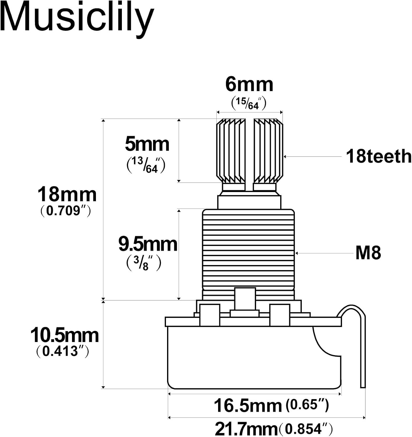 Potenciómetros audio para guitarra LP SG bajo set 4