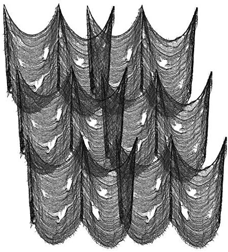 6 Gasas Espeluznantes 30x72pulg Poliéster Halloween