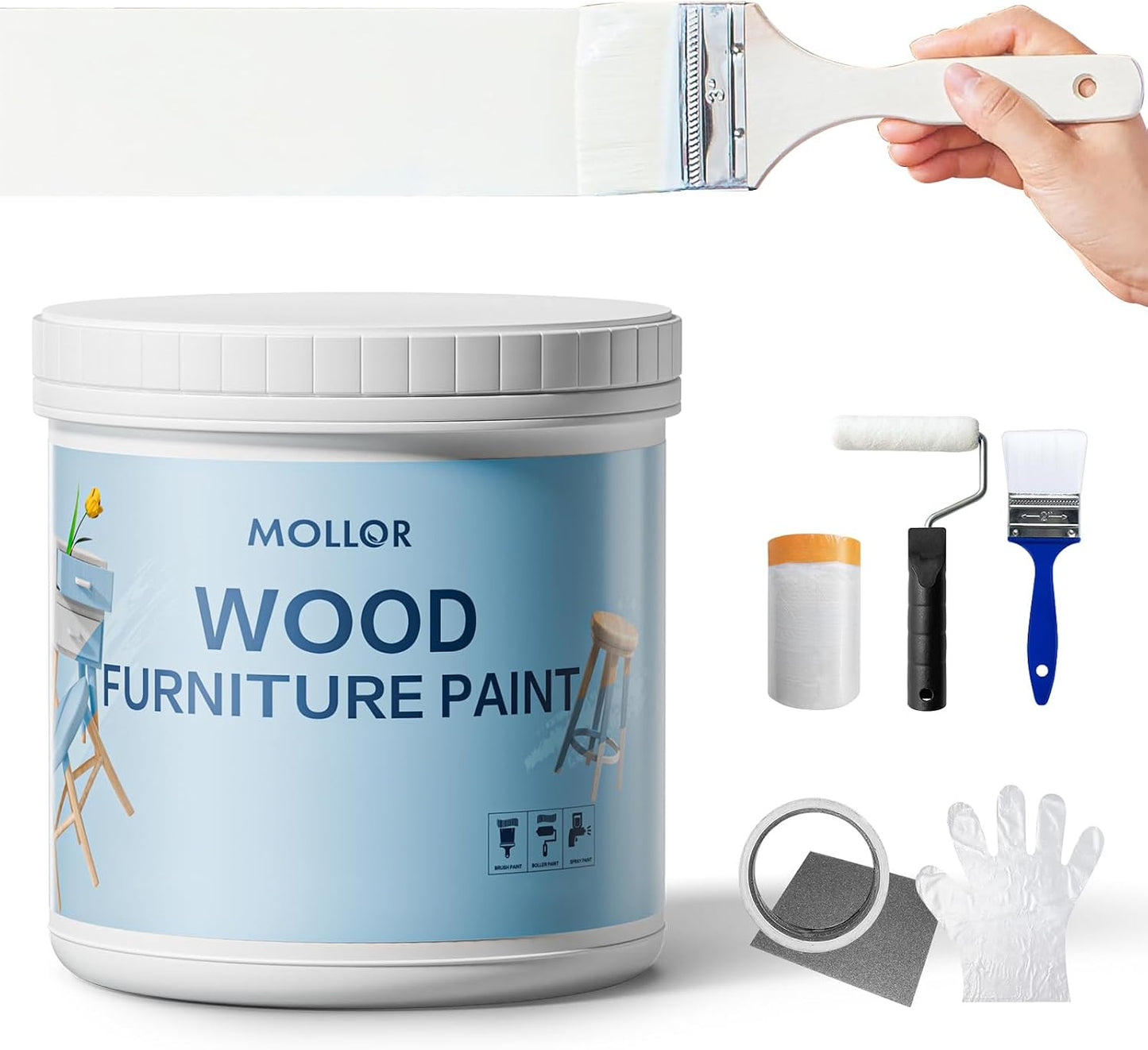 Pintura madera acabado mate para muebles y encimeras 16oz