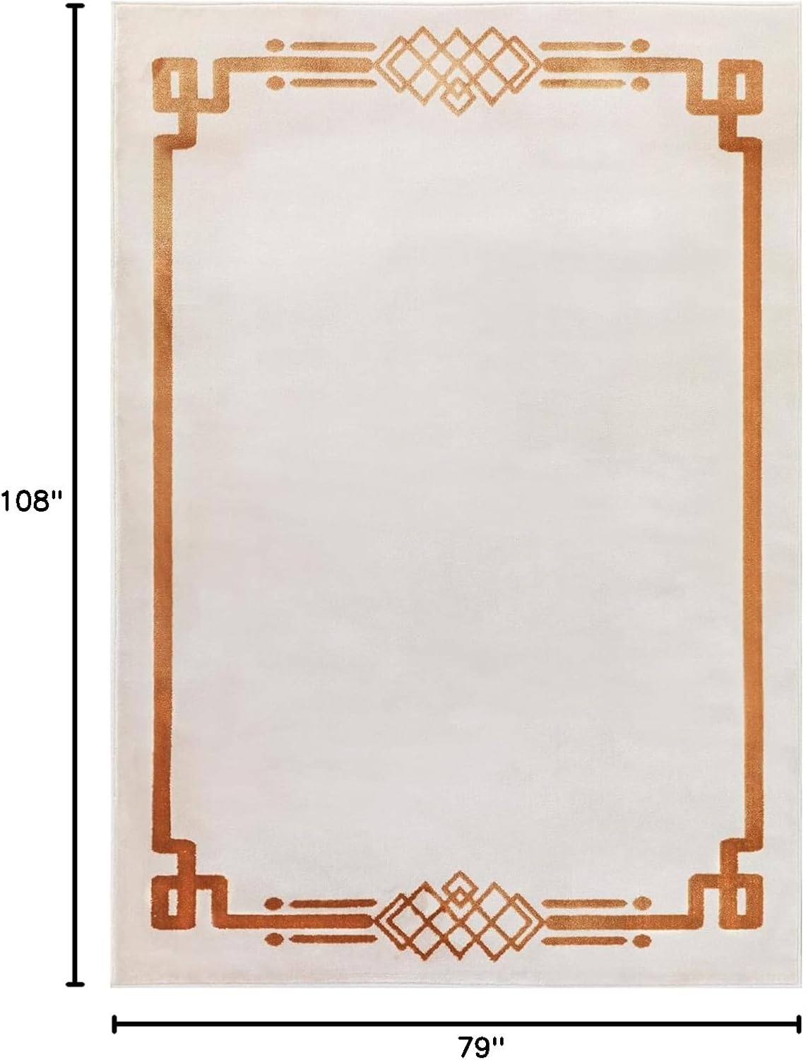Alfombra moderna beige 6x9ft con bordes