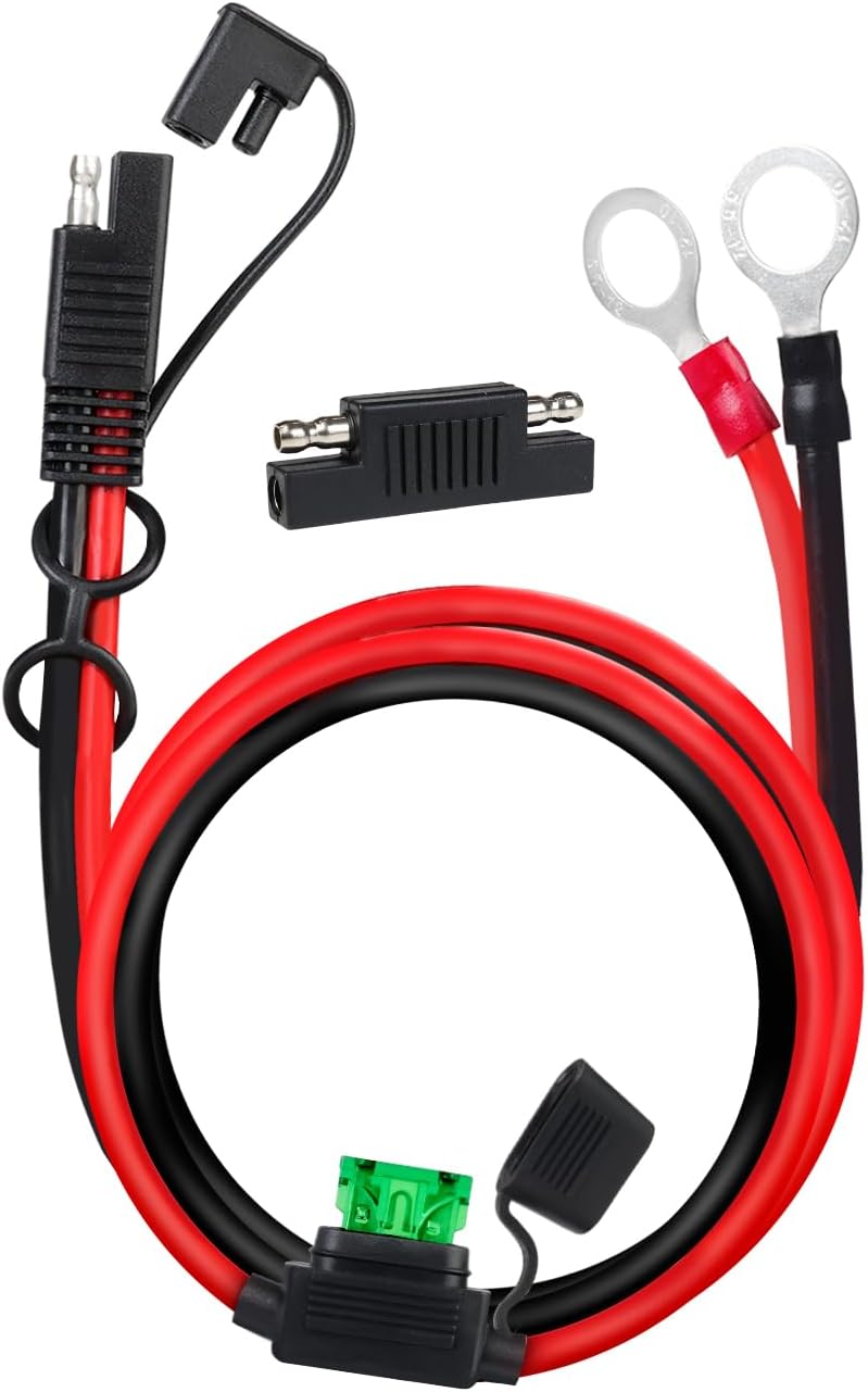 Arnés terminal 5" SAE a anillo 30A 12AWG