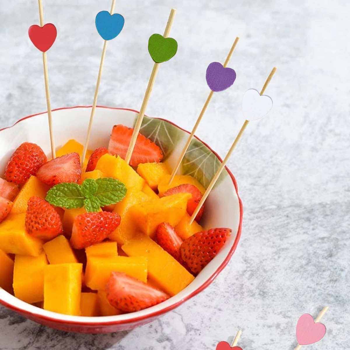 120 Pzas Palillos Bambú Corazón 5.9pulg San Valentín