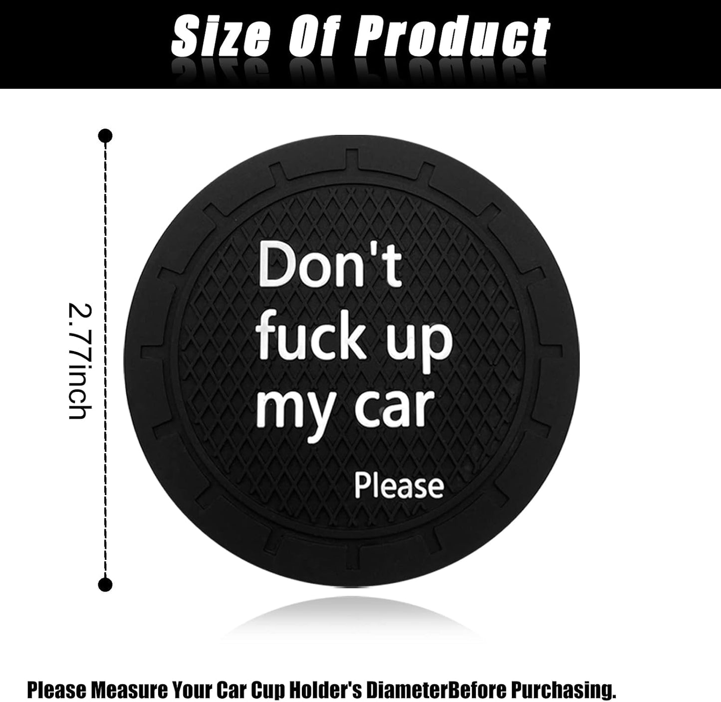 Portavasos antideslizante para auto con decoración