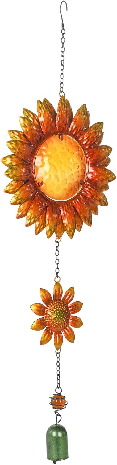 Campana jardín decorativa 26.5x7.5" naranja cálido