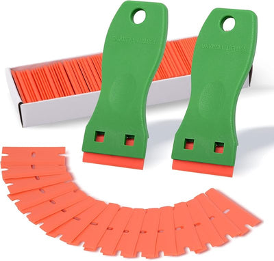 Raspador ergonómico verde doble filo 1.5pulg 2uds 100 cuchillas