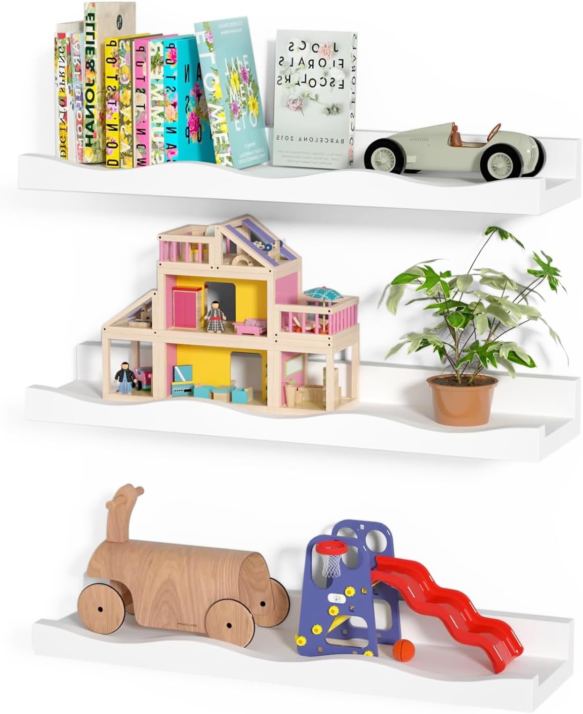 Estantería flotante para niños 15.7" set 3 blancas