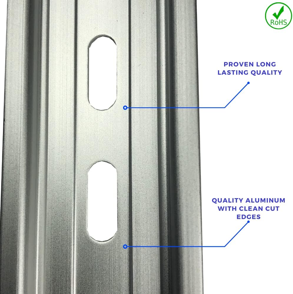 5 Pzas Riel Aluminio Ranurado DIN 35x7.5mm 12pulg
