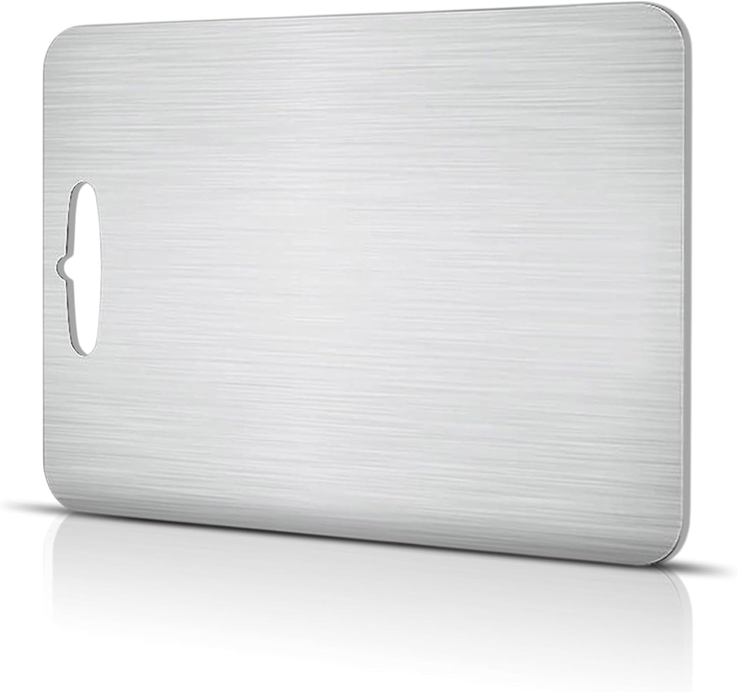 Tabla cortar acero inox 14x10pulg doble cara grado alimenticio