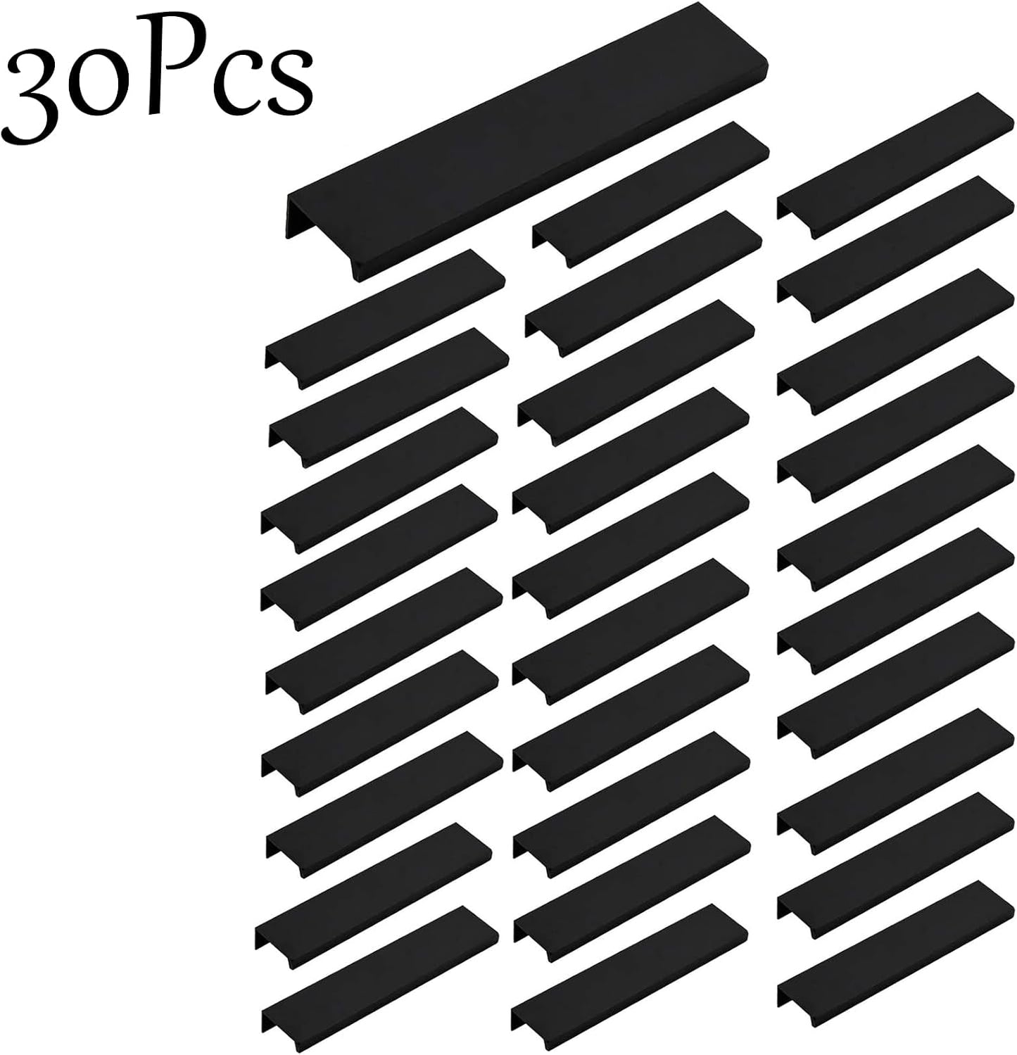 30 Tiradores Dedo Negro 5.9pulg Espacio 5pulg Aleación Aluminio