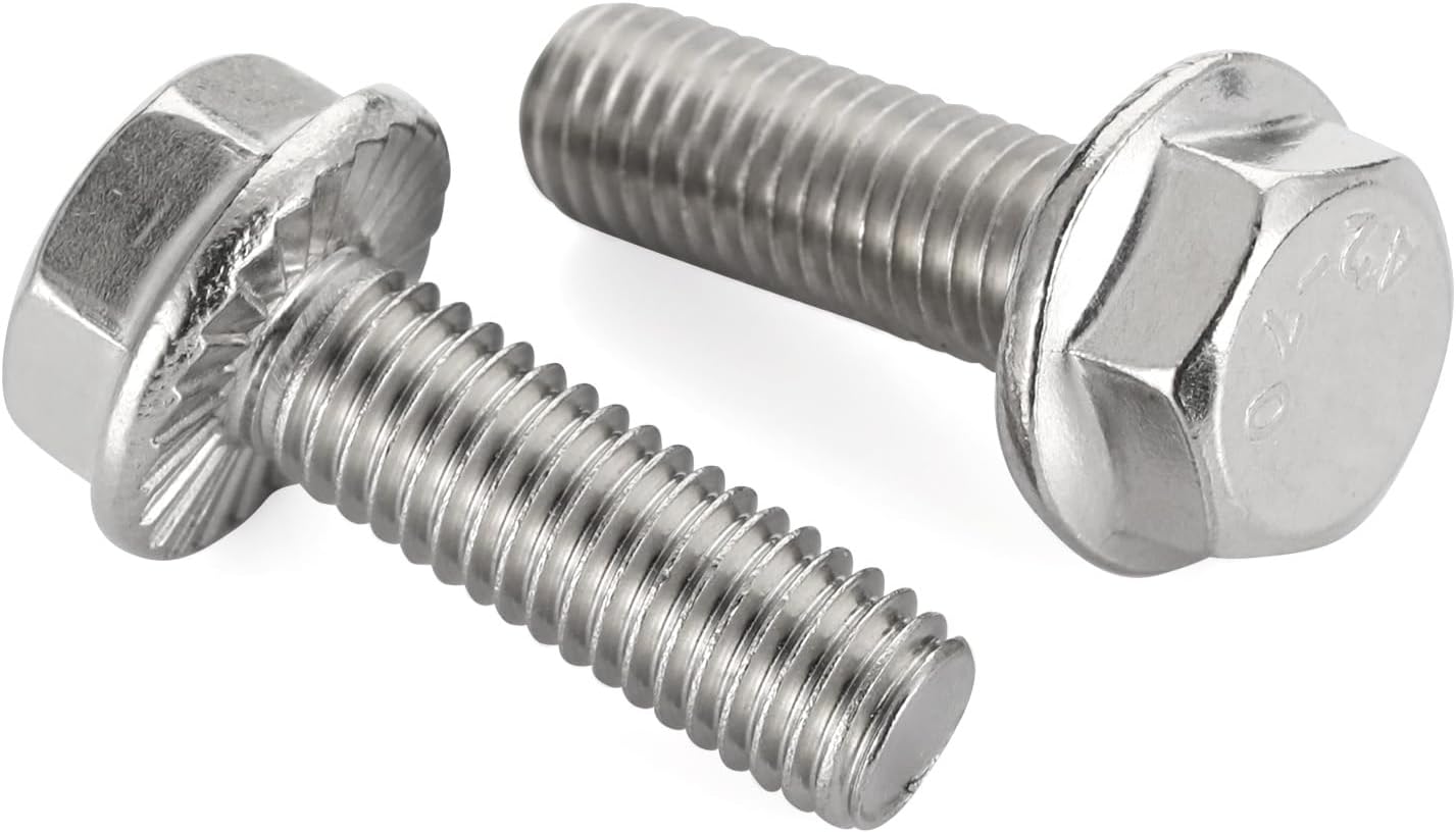 Tornillos hex con brida acero inox 304 10 pzas
