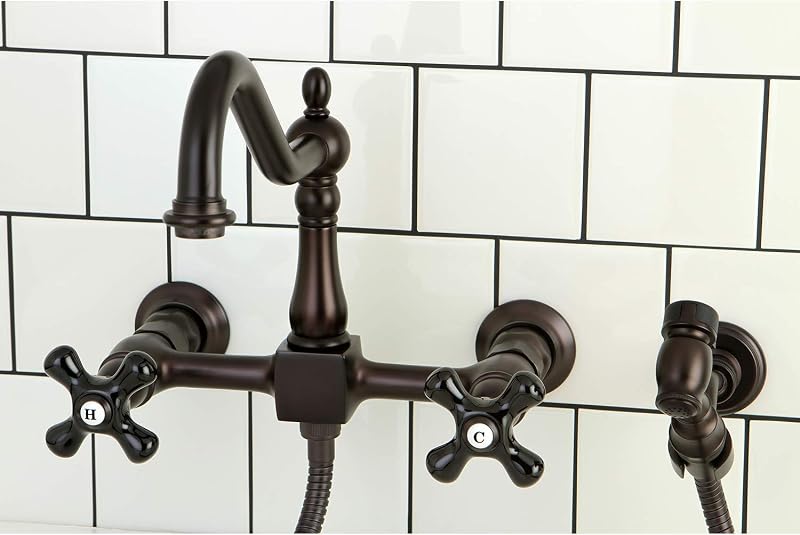 Grifo cocina puente montaje pared bronce aceitado