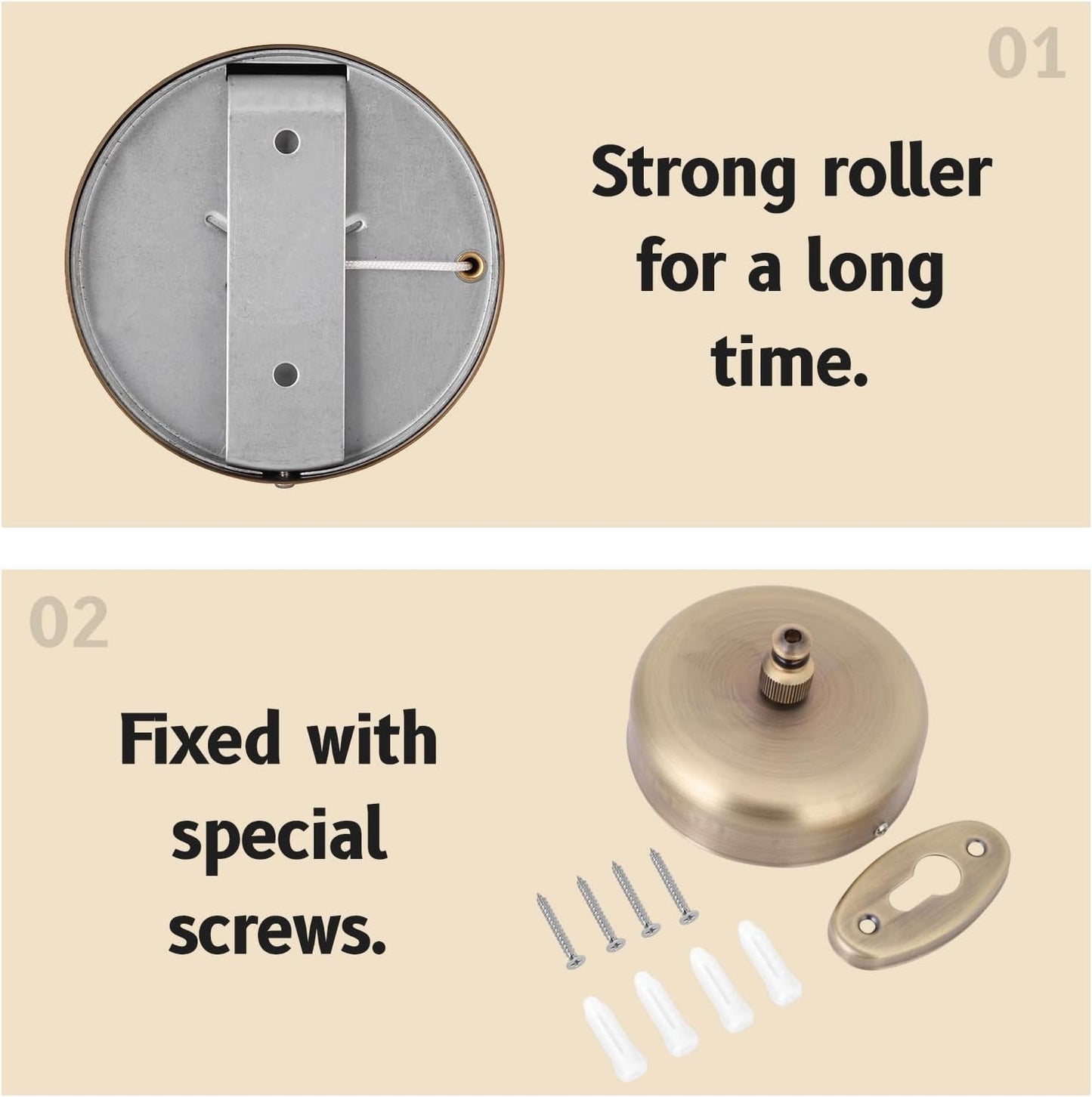Línea de ropa retráctil acero inox 304 montaje pared bronce