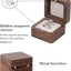 Caja madera anillos boda 2 ranuras vintage rústica