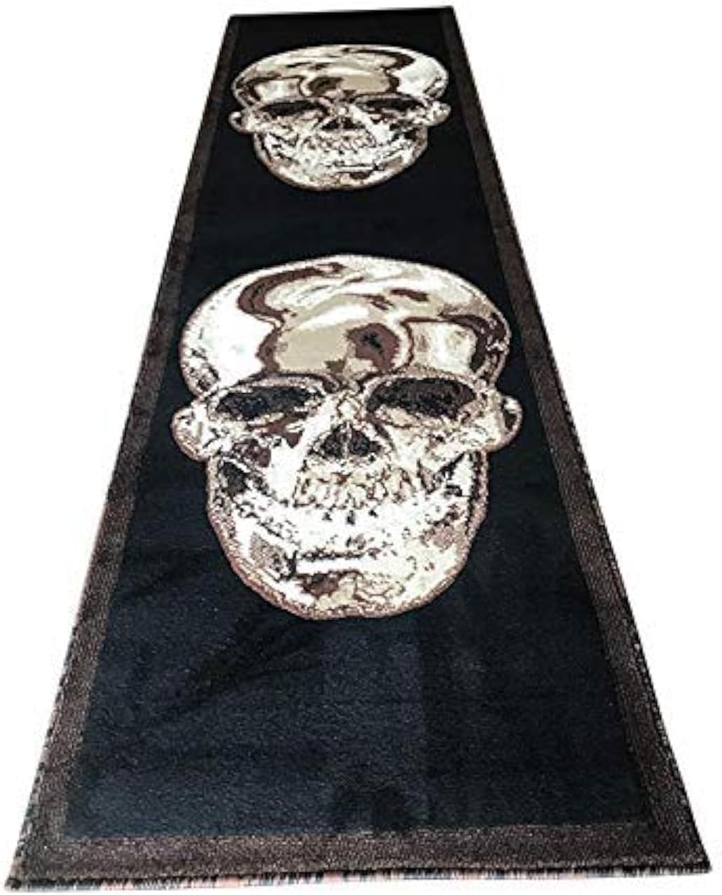 Alfombra calavera marrón y negro tamaño king 2x7.3ft