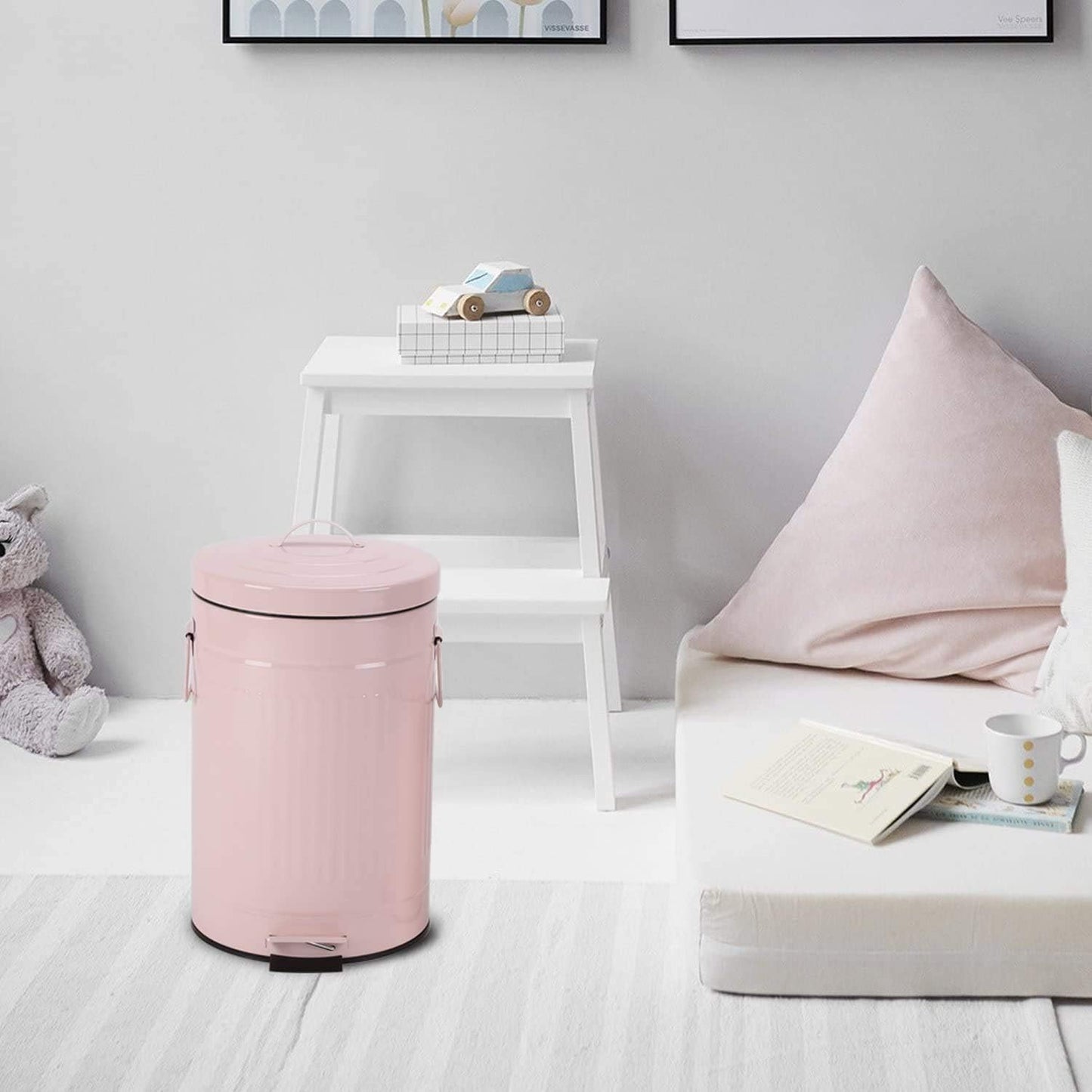 Cubo basura baño dormitorio tapa suave