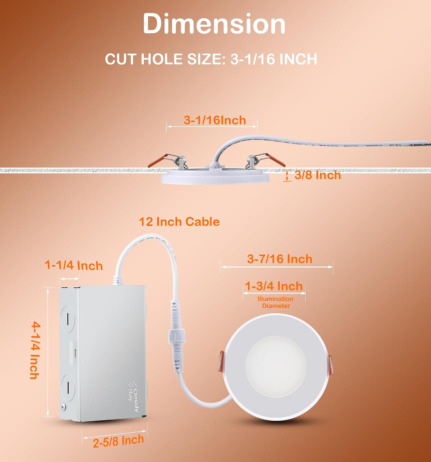 6 Luz LED empotrable 3pulg 2700-5000K regulable