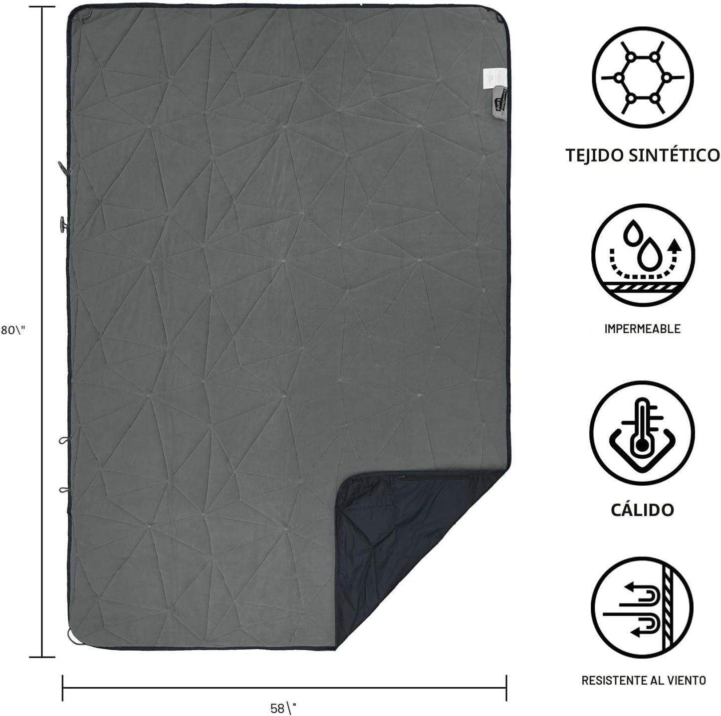 Manta impermeable plegable forro polar campamento