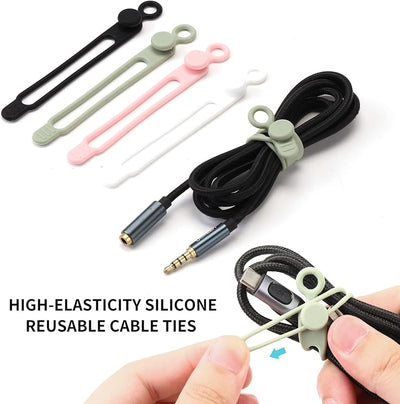 20 Pzas Bridas Cable Organizador Reutilizable