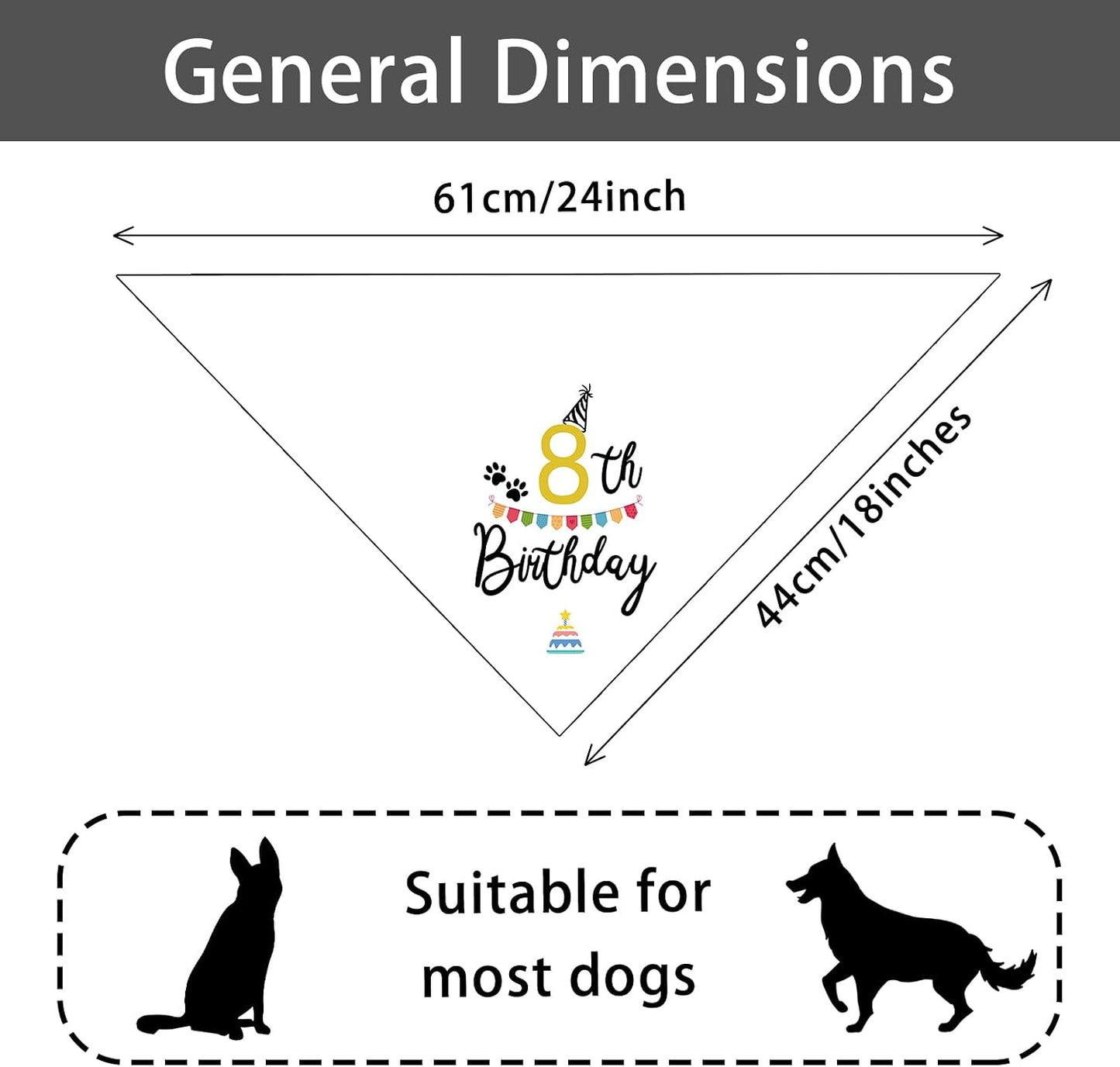 Bandana cumpleaños perro 8 años regalo fiesta mascotas