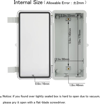 Caja conexiones IP65 plástico ABS con cubierta policarbonato