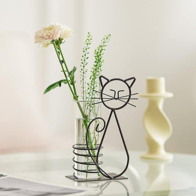 Jarrón hidropónico vidrio florero soporte terrario plantas gato