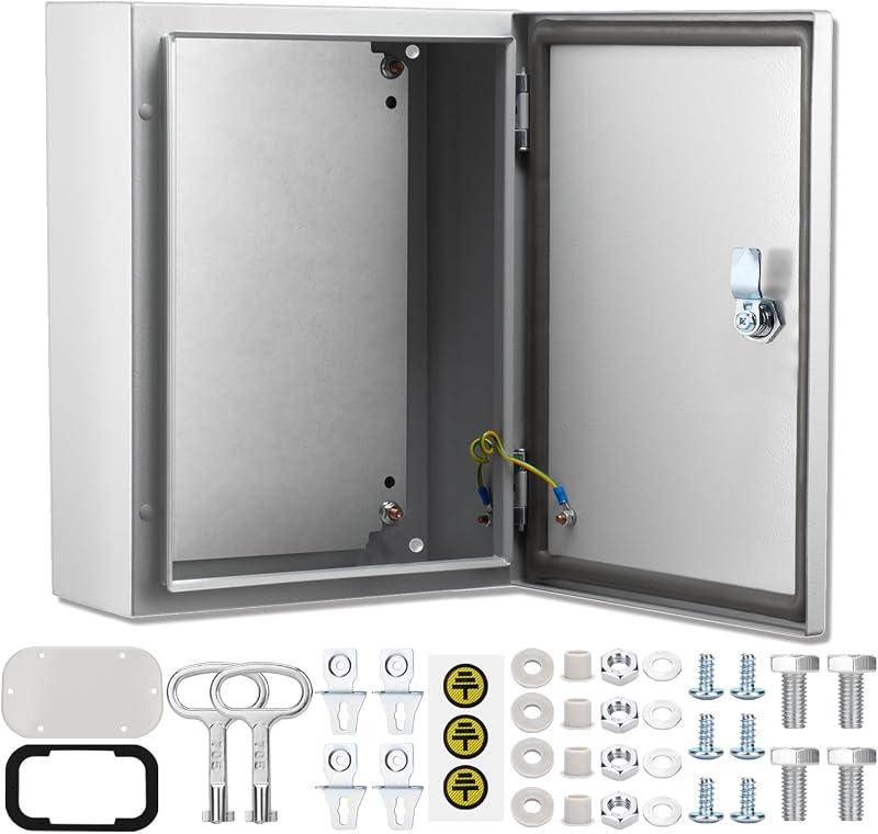 Caja eléctrica metal IP65 resistente agua 18x14x8