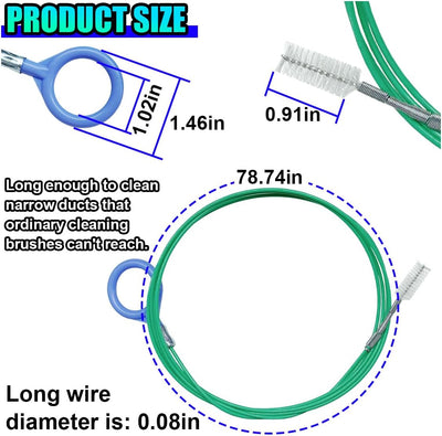 Herramienta limpieza drenaje techo 78pulg cepillo flexible