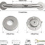 Barras agarre ducha 12pulg ADA acero inox níquel cepillado set 2