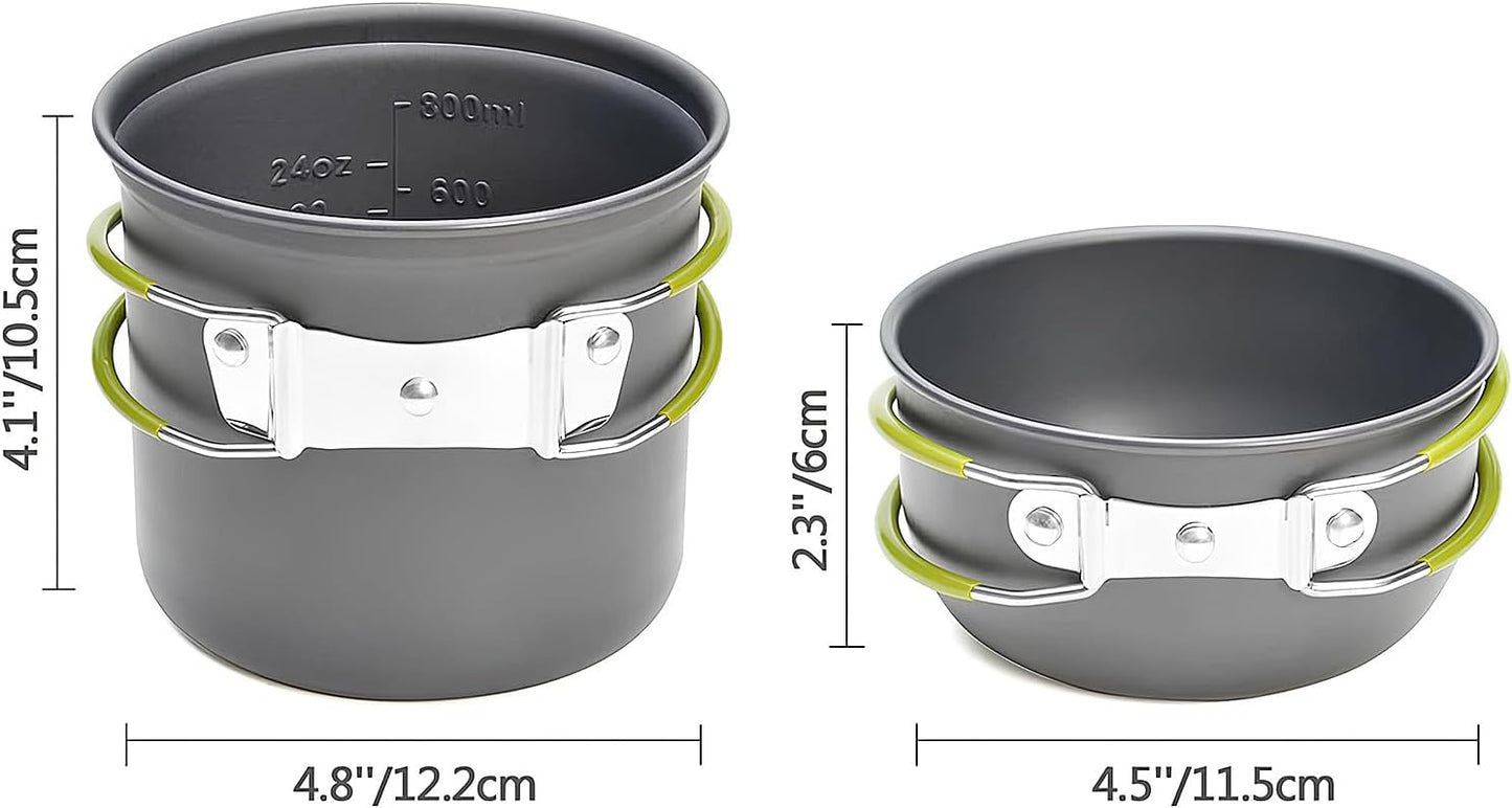 Set utensilios cocina camping acero inox antiadherente