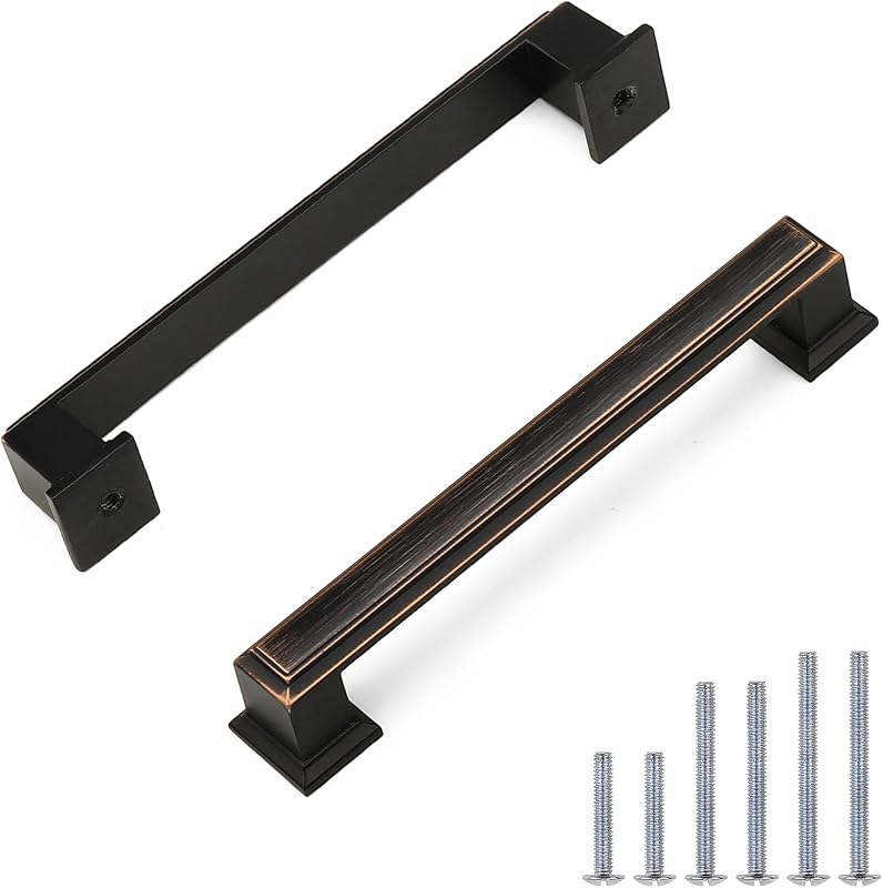 10 Tiradores Gabinete Bronce Aceitado 5" Manijas Cocina