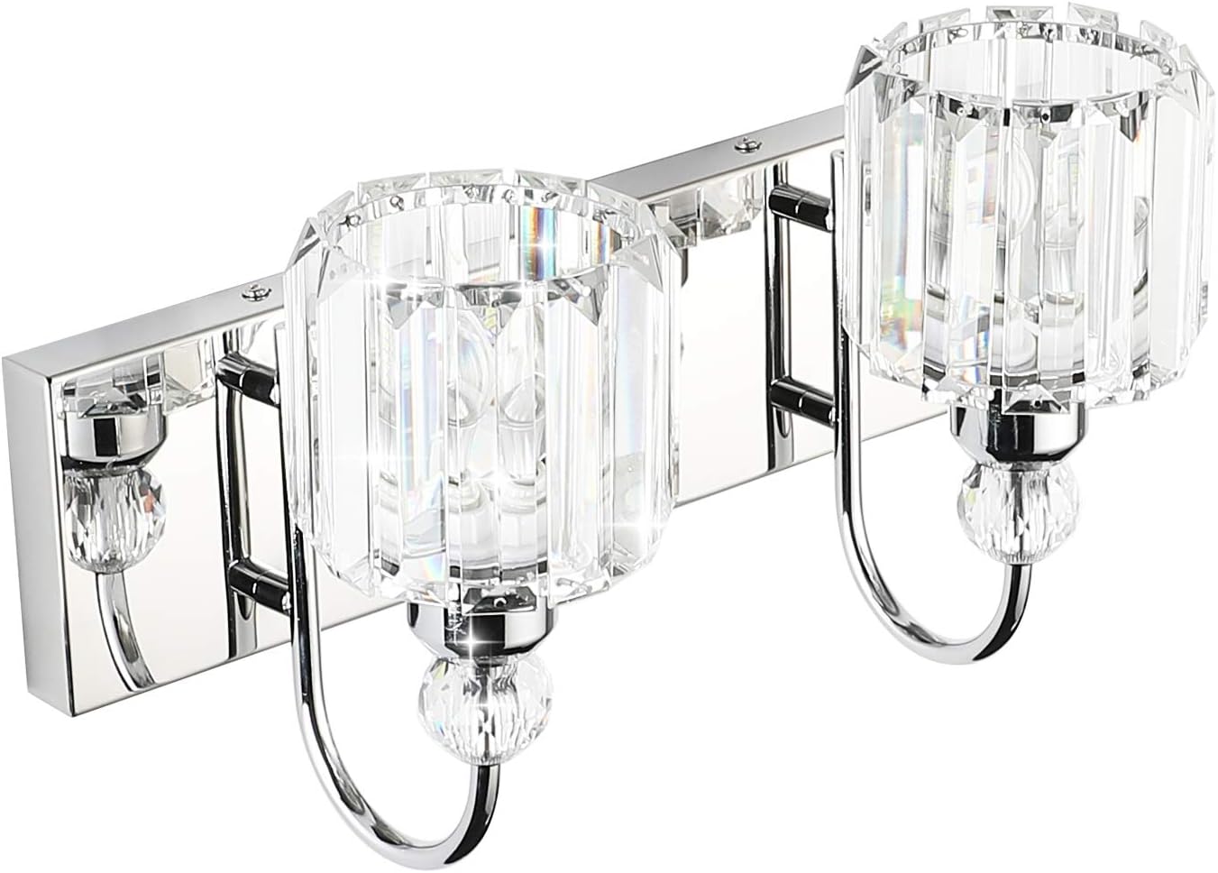 Lámpara de tocador baño 2 luces cristal pared