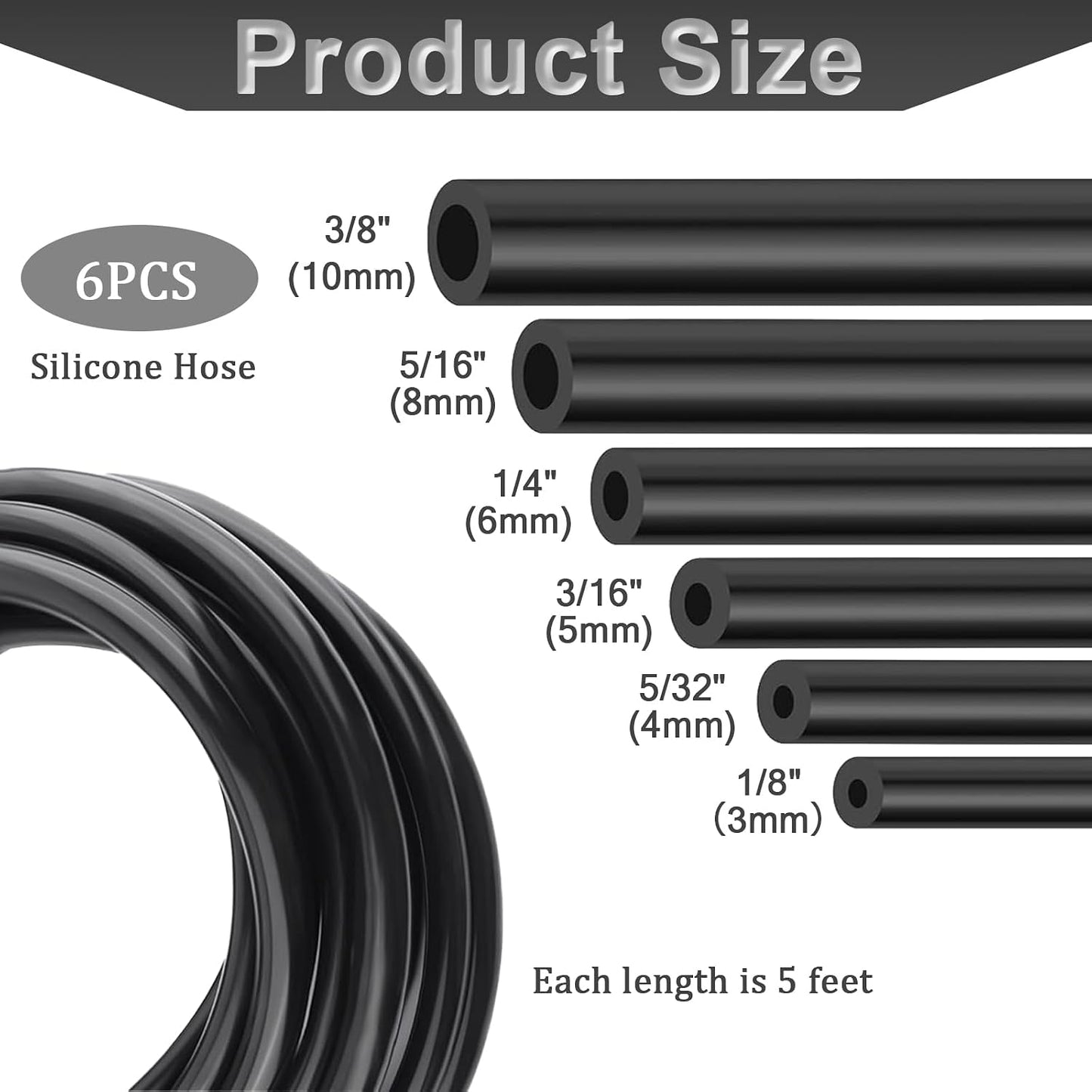 Kit manguera vacío automotriz 5ft 6 Pzas 113 conectores