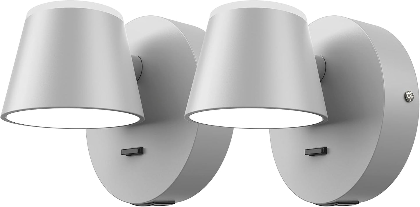 Set 2 apliques led pared con USB 110V giratorios 350°