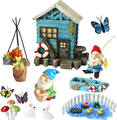 Kit gnomos miniatura decoración jardín patio hogar